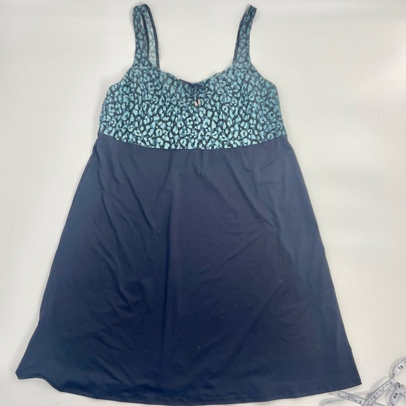 Prima Donna Swim Sherry Dress Navy Blue Aqua Mixed Animal Cheetah Print Resort - Picture 4 of 12